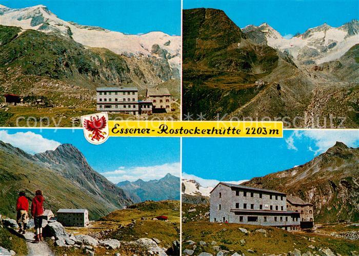 Praegraten Grossvenediger Essener Rostockhuette im Maurertal Panorama Wanderer