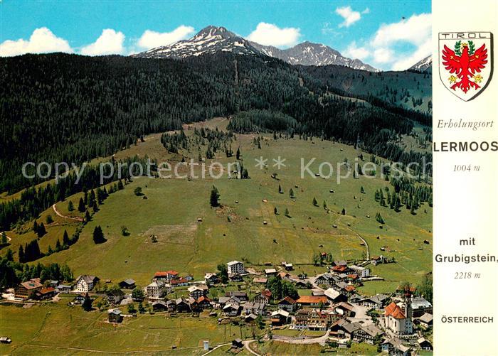 Lermoos Tirol Fliegeraufnahme mit Rokokokirche und Gr