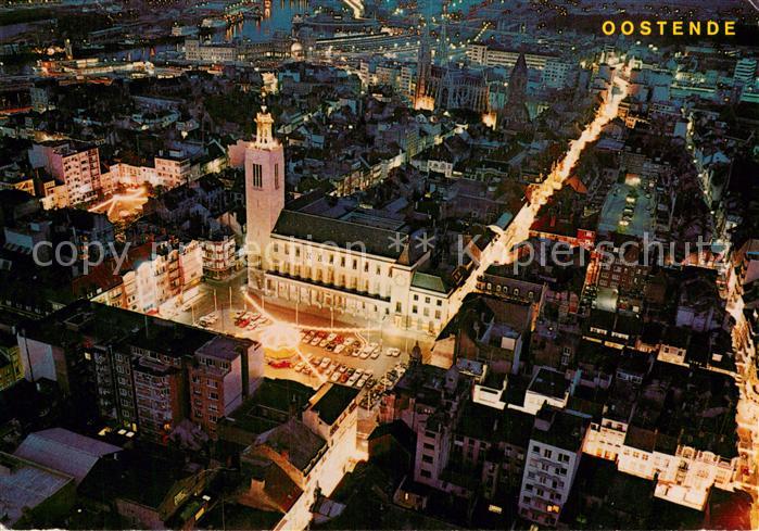 Oostende Ostende Stadtzentrum bei Nacht