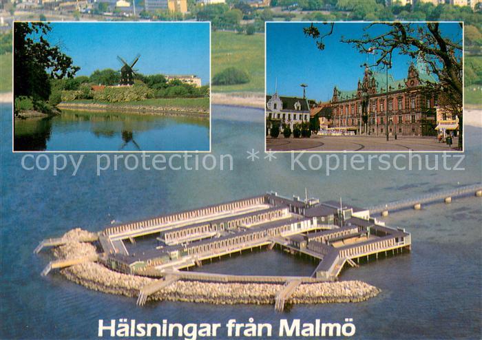 Malmoe Sweden Ribersborg Kallbadhuset mitt i stan Radhuset Slottsparken