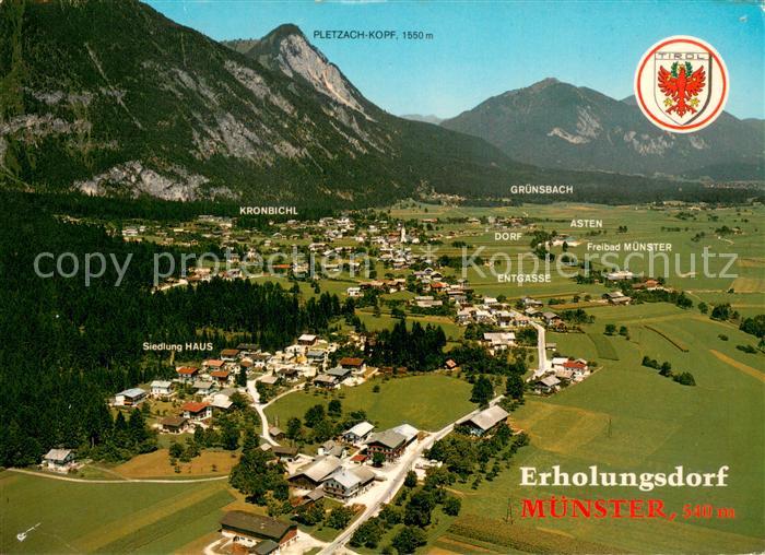 Muenster Tirol Erholungsdorf im Inntal gegen Pletzachkopf Rofangebirge