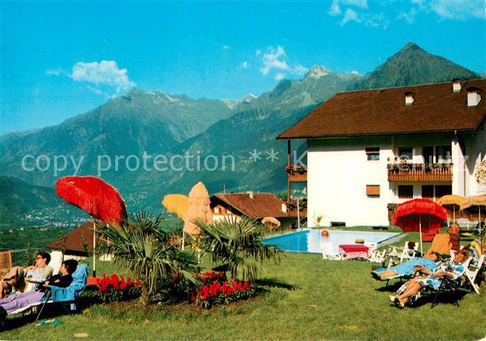 Schenna Meran Sport Hotel Liegewiese Pool