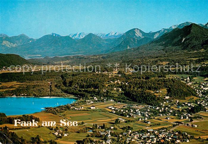Faak am See Finkenstein Fliegeraufnahme mit Faakersee Obereichwald und Latschach