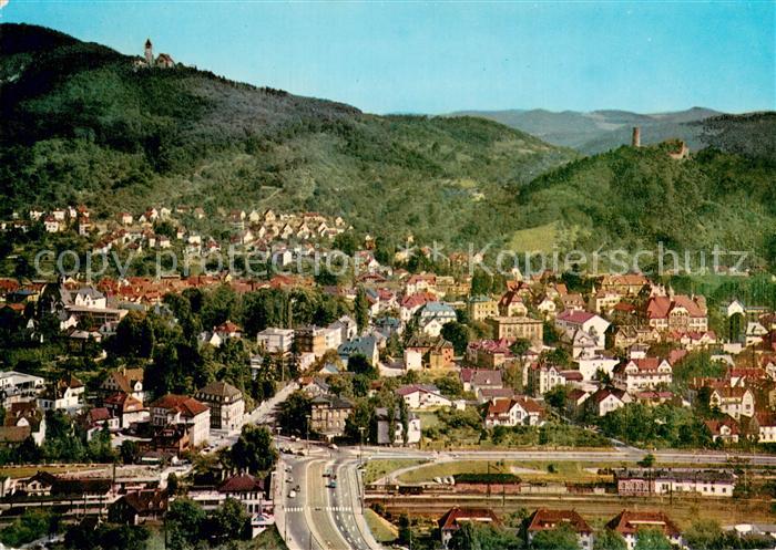 Weinheim Bergstrasse Fliegeraufnahme mit der Wachenburg und Burgruine Windeck