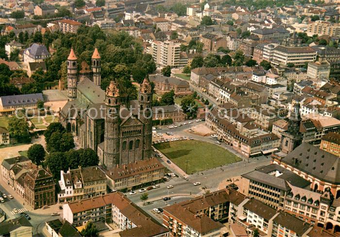 Worms Rhein Fliegeraufnahme mit Kirche