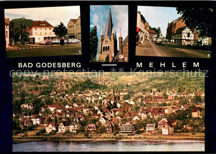 Bad Godesberg Marktplatz Drachenfels St Severin Mainzer Strasse Blick auf Mehlem