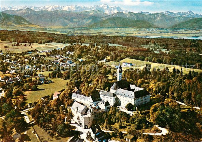 Andechs Kloster Andechs mit Zugspitze Fliegeraufnahme