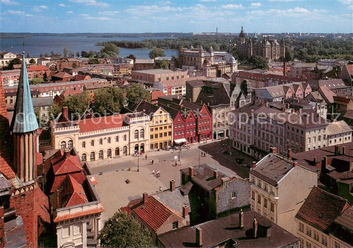 Schwerin  Mecklenburg Blick vom Dom auf die Altstadt