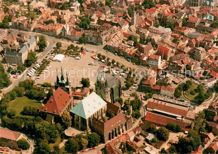 ERFURT  CITY Domplatz mit Mariendom und Pfarrkirche St Severi Fliegeraufnahme