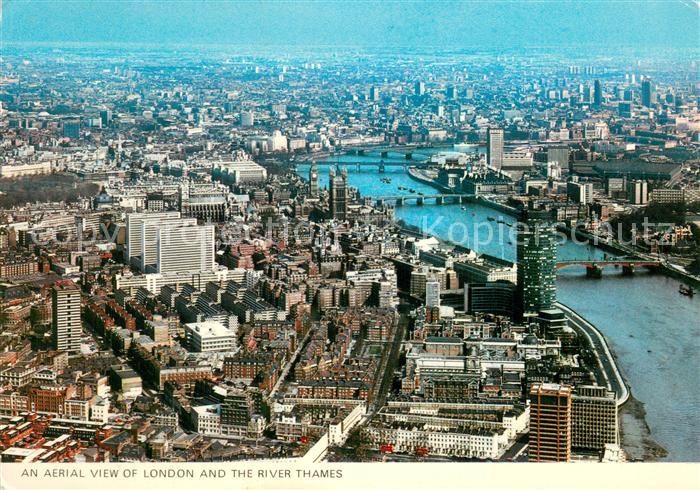 London  UK Aerial View of London and the River Thames