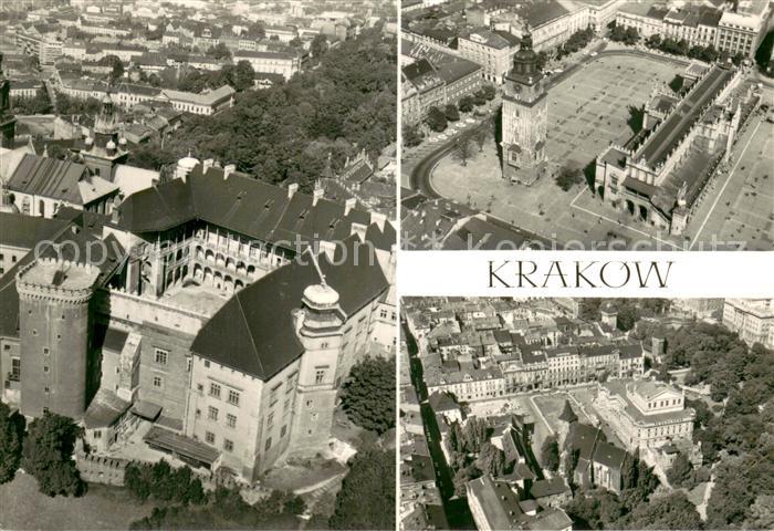 Krakow Krakau Zamek krolewski na Wawelu Rynek Glowny Sukiennice i Wieza Ratuszow