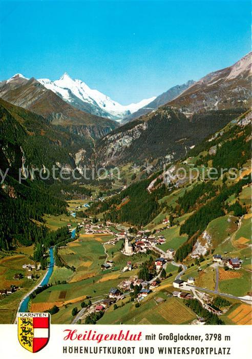 Heiligenblut Kaernten mit Grossglockner Fliegeraufnahme