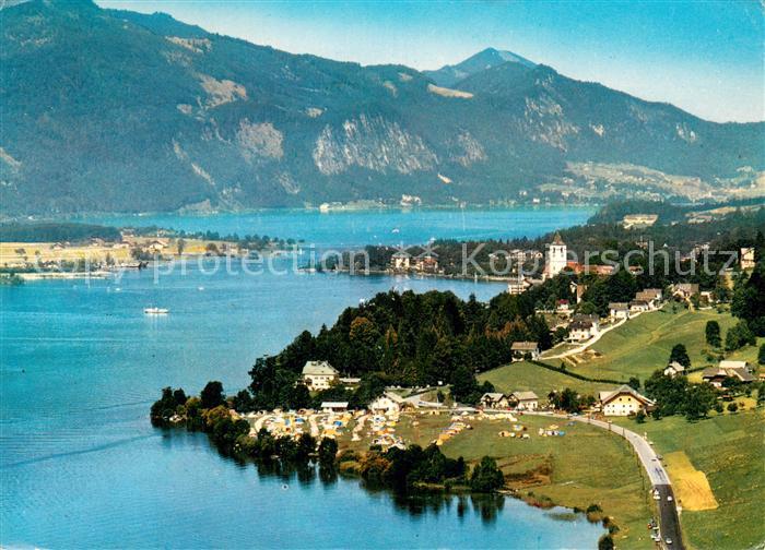 St Wolfgang Wolfgangsee Campingplatz und Hotel Appesbach Fliegeraufnahme