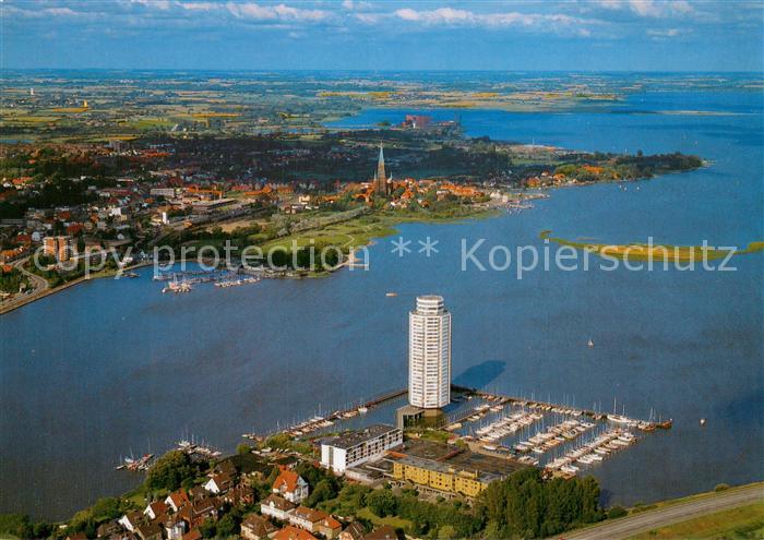 Schleswig Schlei Fliegeraufnahme mit Wikingerturmrestaurant Cafe