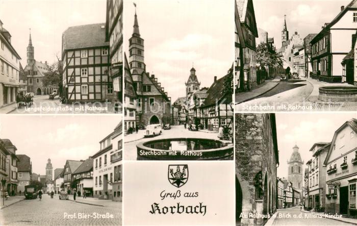 Korbach Langefelder Str Rathaus Stechbahn Brunnen Prof Bier Str Kilianskirche