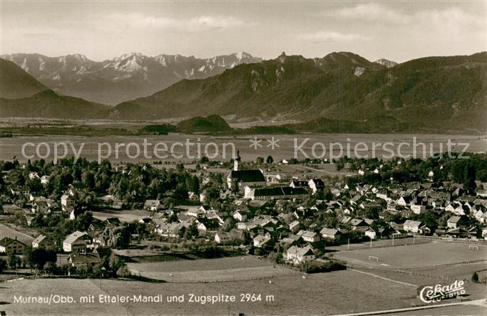 Murnau Staffelsee Panorama mit Ettaler Mandl und Zugspitze Wettersteingebirge