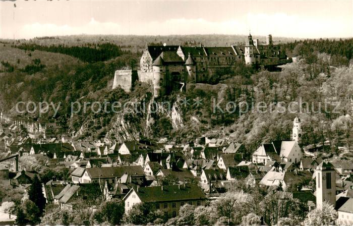 Heidenheim Brenz Stadtpanorama mit Schloss Hellenstein
