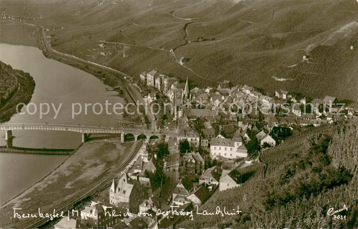 BERNKASTEL-KUES Berncastel Rheinland-Pfalz Panorama Blick von Burg Landshut ins