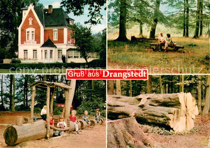 Drangstedt Hotel Garni Spielplatz Ruhebank Gefaellter Baum
