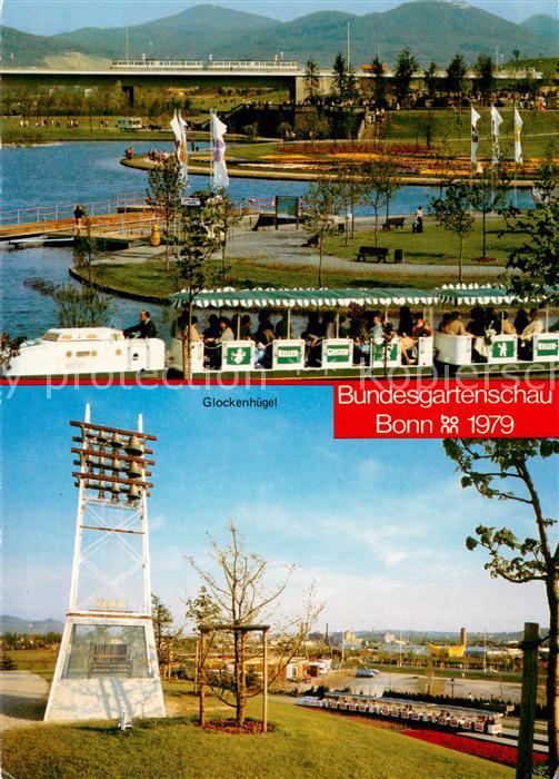 Bonn Rhein Bundesgartenschau Rundfahrt Blumenbahn Konrad Adenauer Bruecke Sieben