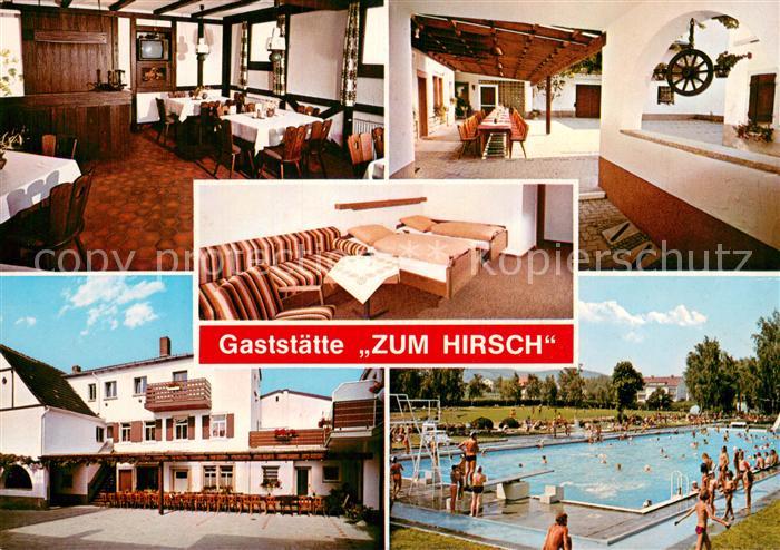 Mussbach Gaststaette Zum Hirsch Restaurant Fremdenzimmer Freibad