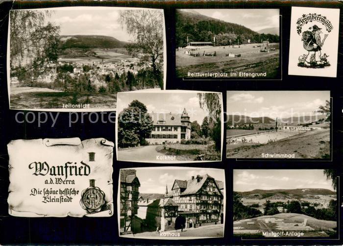 Wanfried Teilansichten Reitturnierplatz im Elfengrund Kalkhof Schwimmbad Rathaus