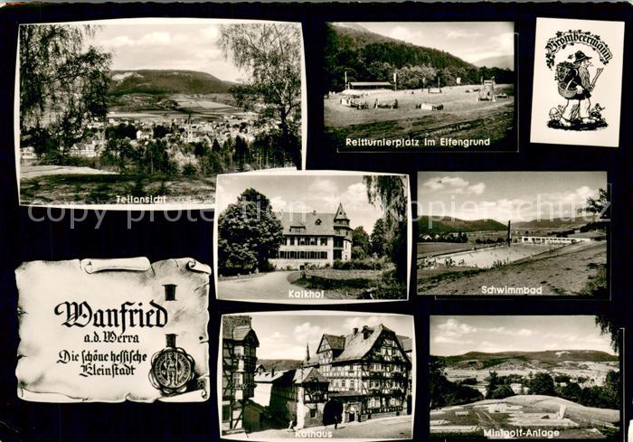 Wanfried Teilansichten Reitturnierplatz im Elfengrund Kalkhof Schwimmbad Rathaus