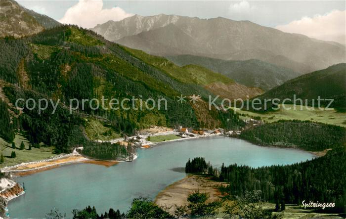 Spitzingsee Postgasthof und Seecafe St Bernhard Fliegeraufnahme