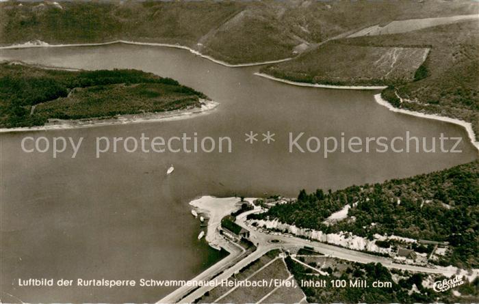 Heimbach Eifel Fliegeraufnahme der Rurtalsperre Schwammenauel