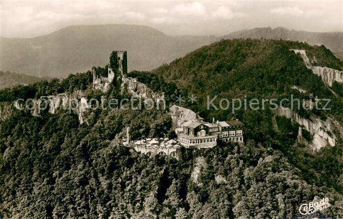 Drachenfels Koenigswinter Schloss Ruine Hotel Fliegeraufnahme