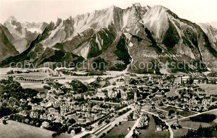 Bad Reichenhall Fliegeraufnahme mit Predigtstuhlbahn