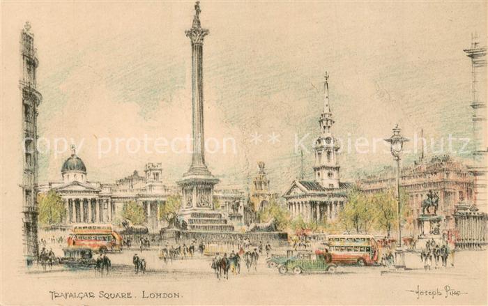 London  UK Trafalgar Square Kuenstlerkarte