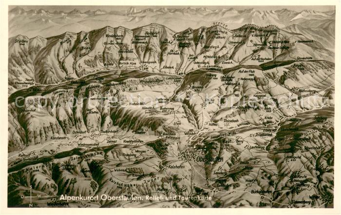 Oberstaufen Oberallgaeu Bayern Panoramakarte