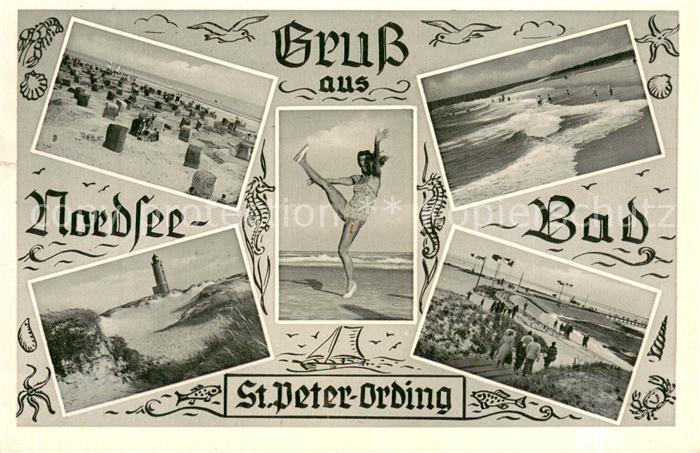 St-Peter-Ording Nordsee Bad Strandpartien Leuchtturm Promenade