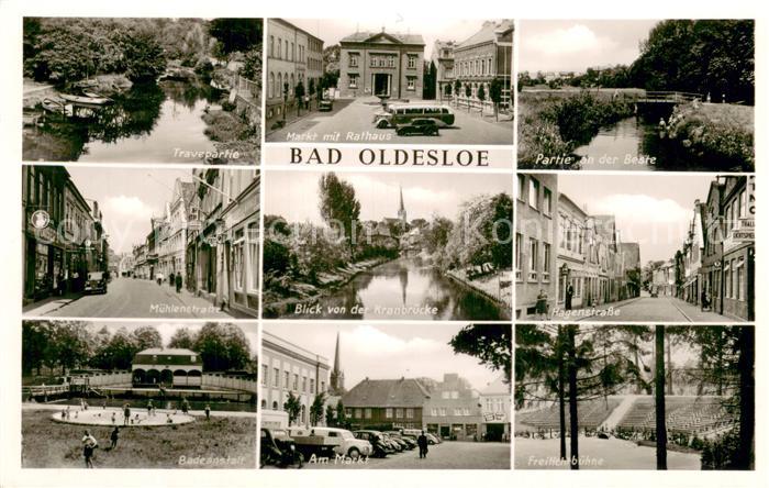 Bad Oldesloe Travepartie Markt Rathaus Muehlenstrasse Hagenstrasse Badeanstalt F