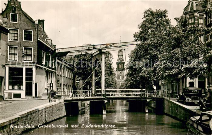 Amsterdam  NL Groenburgwal met Zuiderkerktoren