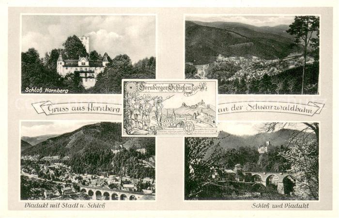 Hornberg Schwarzwald Schloss Hornberg Viadukt mit Stadt und Schloss Hornberger S