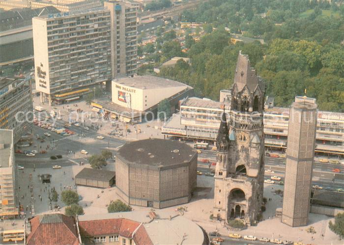BERLIN  CITY Kaiser Wilhelm Gedaechtnis Kirche Fliegeraufnahme