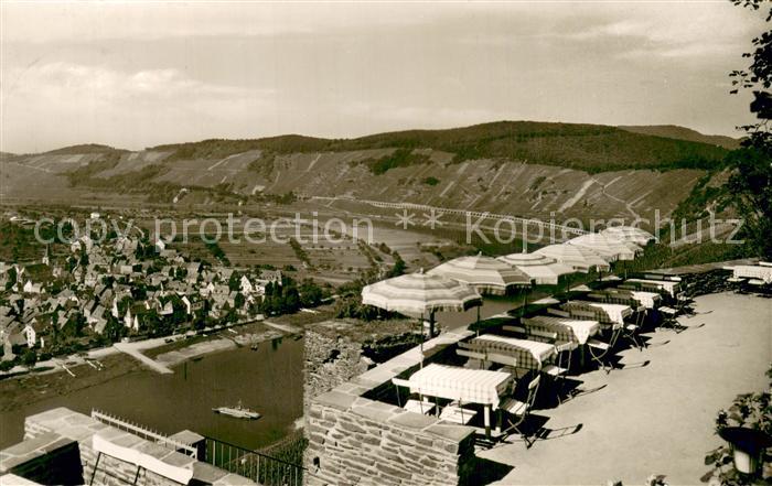 Zell Mosel Berghotel Marienburg Panorama von der Terrasse