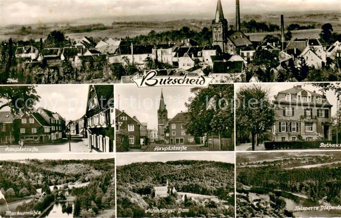 Burscheid Panorama Hauptstrasse Merkurmuehle Hauptstrasse Altenberger Dom Rathau