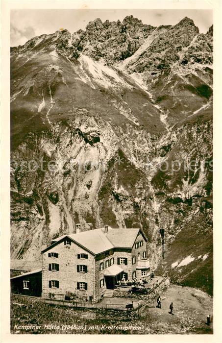 Oberstdorf Kemptner Huette mit Krottenspitzen