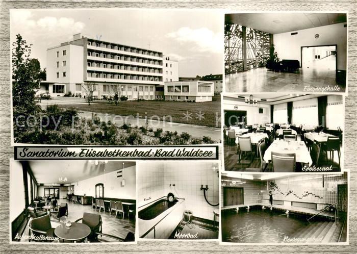 Bad Waldsee Sanatorium Elisabethbad Eingangshalle Speisesaal Aufenthaltsraum Moo