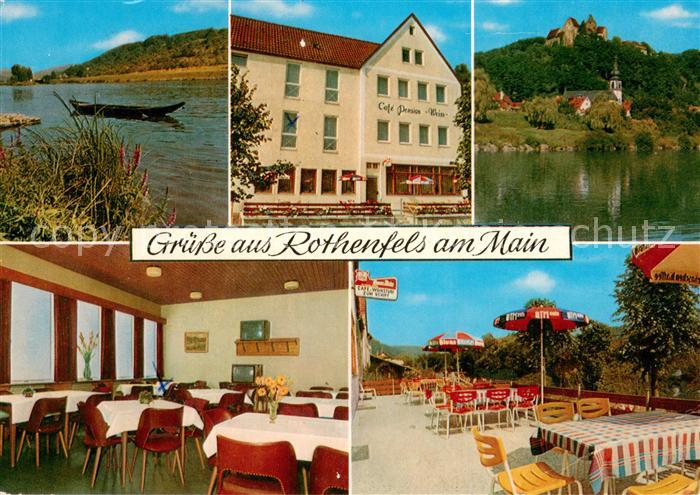 Rothenfels Unterfranken Cafe Pension Weiss Gaststube Terrasse Mainpartien