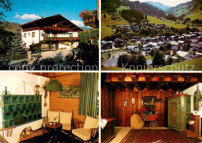 Hinterglemm Saalbach Pension Heidelinde Gaststube Diele Panorama