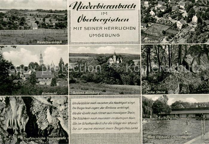 Niederbierenbach und Umgebung Freibad Tropfsteinhoehle Schloss Homburg