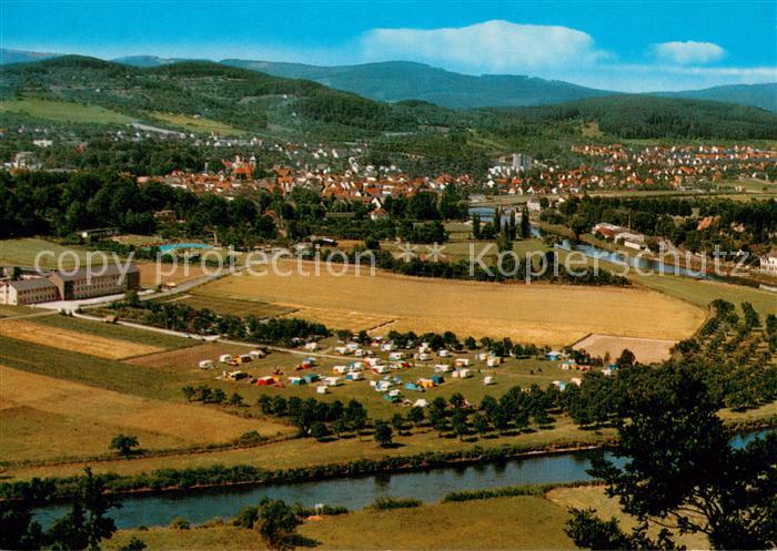 Witzenhausen Panorama Bluetenstadt im Werratal Campingplatz