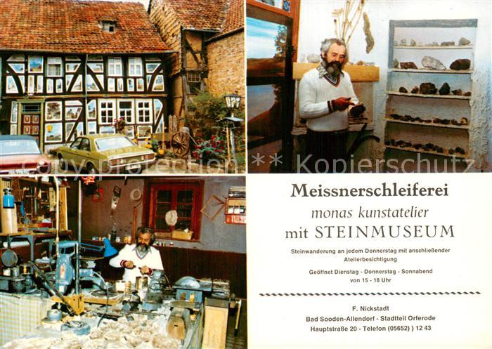 Orferode Meissnerschleiferei Kunstatelier Steinmuseum Kunsthandwerk