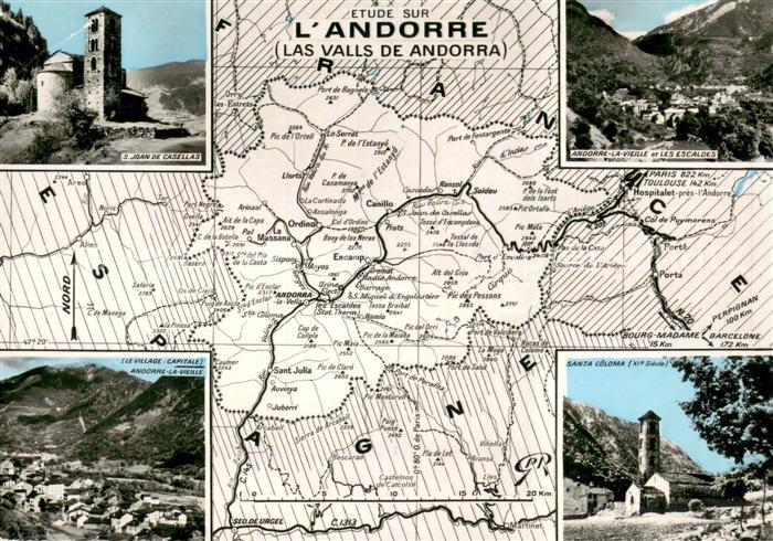 Andorra Les Valls de Andorra Landkarte