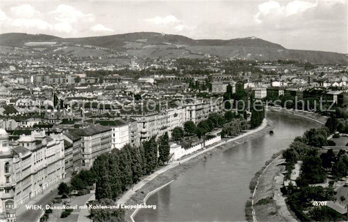 Wien Donaukanal m. Kahlen- u. Leopoldsberg