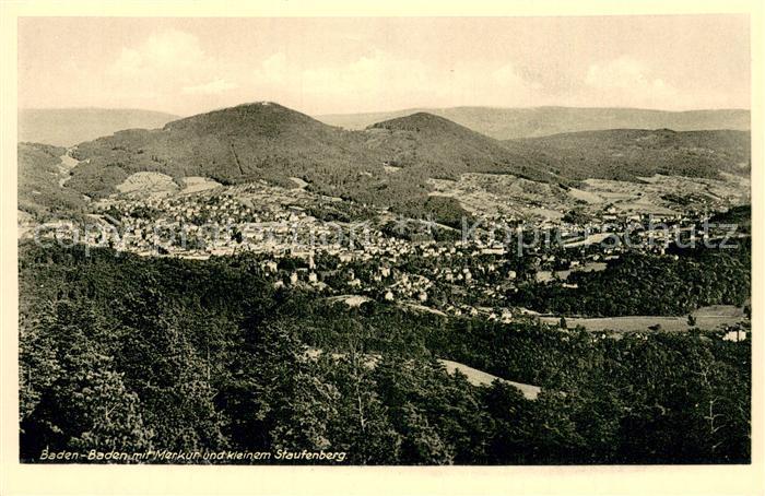 BADEN-BADEN BW Gesamtansicht m. Merkur u. kl. Staufenberg